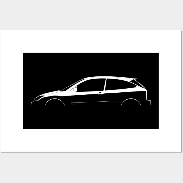 Ford Focus SVT Mk I Silhouette Wall Art by Car-Silhouettes